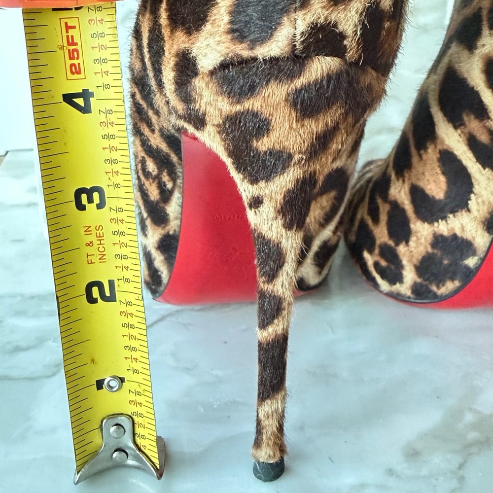 Christian Louboutin Leopard Print Heeled Boots - Picture 3 of 8